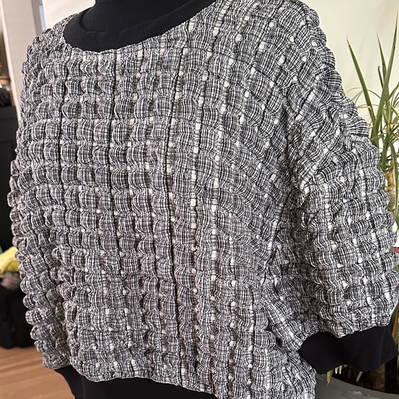 Maeve by Anthropologie Puff Sleeve Bubble Top Textured Women's Top - XLarge - Picture 4 of 13